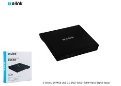 S-link SL-DRW06 USB 3.0 DVD-R-CD-R-RW- Dvd-Rw Ultra Slim Harici Optik Yazıcı Siyah - 1