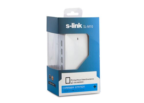 S-link SL-M10 6.2A 4-Usb Beyaz Usb şarj - S-LİNK