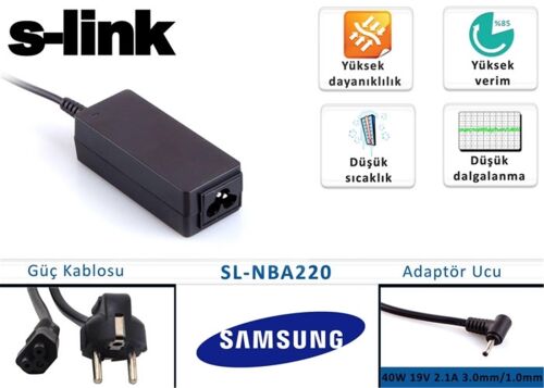 S-link SL-NBA220 40w 19v 2.1a 3.0-1.0 Ultrabook Adaptörü - 1