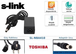 S-link sl-nba410 45W 19V 2.37A 6.3-3.0 Toshıba Notebook Adaptörü - 1