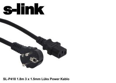 S-link SL-P175 1.5m 0.75mm Lüks Power Kablo - 1