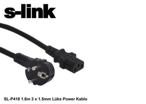 S-link SL-P175 1.5m 0.75mm Lüks Power Kablo - S-LİNK
