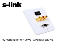 S-link SL-PRZ10 Hdmı(180) + vga-2 + av-2 Kanal Üst Priz - 1
