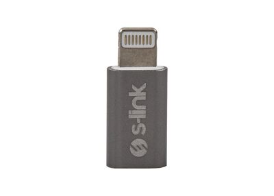 S-link SL-TA20M Gümüş Metal Gövde MicroUSB 5pin F to Lightning M Çevirici - 2