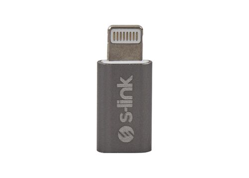 S-link SL-TA20M Gümüş Metal Gövde MicroUSB 5pin F to Lightning M Çevirici - S-LİNK (1)