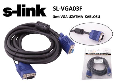 S-link SL-VGA03F 3mt e-d Ekran Kartı Vga Uzatma - S-LİNK