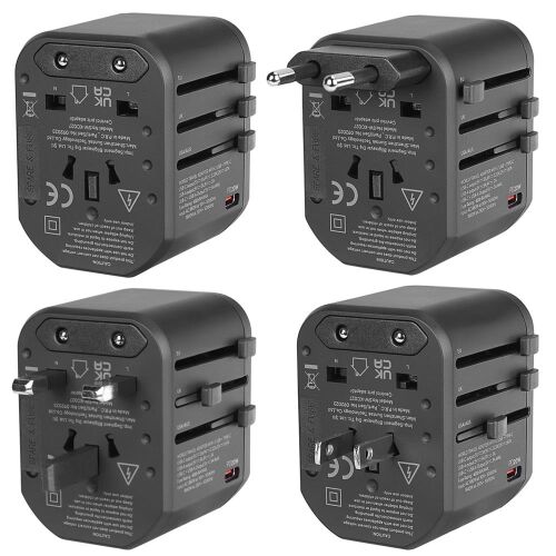 S-link SL-WL20PD 2-USB 2.4A + PD 20W Yedek Akım Sigortalı 100-240V Universal Çevirici Priz Adaptör - S-LİNK