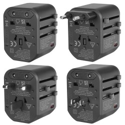 S-link SL-WL20PD 2-USB 2.4A + PD 20W Yedek Akım Sigortalı 100-240V Universal Çevirici Priz Adaptör - 1