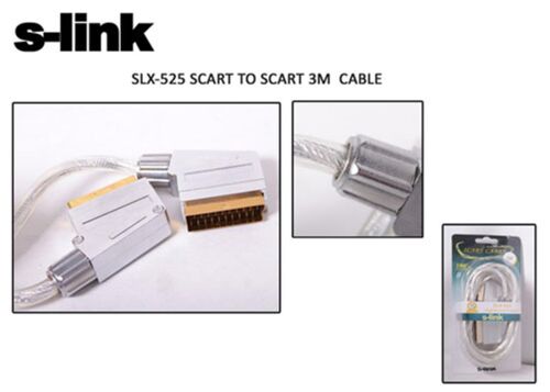 S-link SLX-525 Scart To Scart 3mt Gold Metal Kablo - S-LİNK
