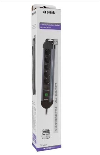 S-link SPGKS05 1.5m 3G1.5mm2 900 Joule 5Li Akım Kor. Gri Priz Çoklayıcı - S-LİNK