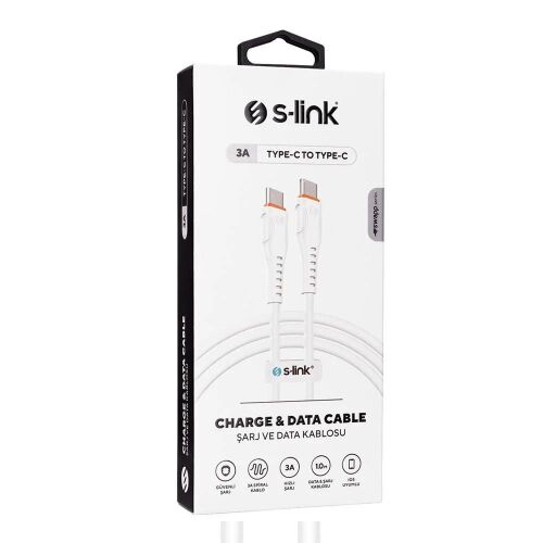 S-link SW-C130 1m 60W TypeC to TypeC Hızlı Data + Sarj Kablosu - S-LİNK