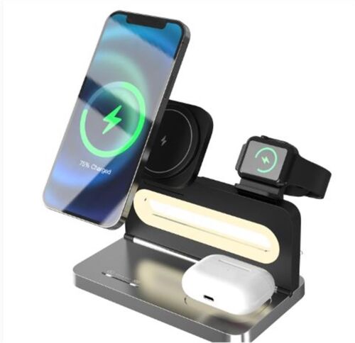 S-link SW-CWF120 Siyah Telefon Kulaklık Akıllı Saat 15W 3 in 1 Magsafe Kablosuz Şarj Cihazı - S-LİNK