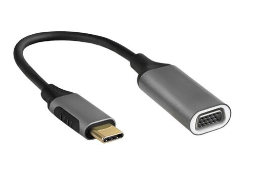 S-link SW-U514 Gri Metal Type-C to VGA Adaptör - 1