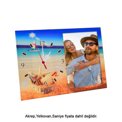 Saatli Cam Fotoğraf Çerçevesi - 13x17cm - 2