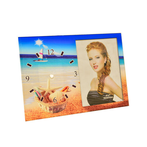 Saatli Cam Fotoğraf Çerçevesi - 13x17cm - OFİSOMİ-T