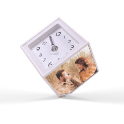 Saatli Dönen Küp Fotoğraf Çerçevesi - 3