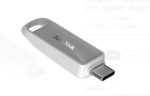Sandisk SDIXS0N-128G-GN6NE 128GB Phone Drive with USB-C-128GB (Arctic White) Flash Bellek - SANDISK