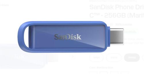 Sandisk SDIXS0N-256G-GN6ND 256GB Phone Drive with USB-C-128GB (Maritime Blue) Flash Bellek - SANDISK (1)