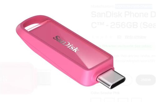 Sandisk SDIXS0N-256G-GN6NG 256GB Phone Drive with USB-C-128GB (Seastar Pink) Flash Bellek - SANDISK