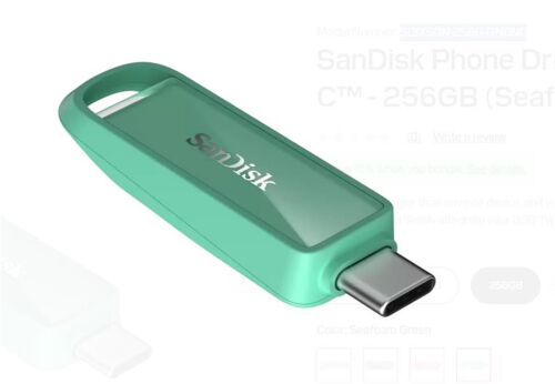 Sandisk SDIXS0N-256G-GN6NQ 256GB Phone Drive with USB-C-128GB (Seafoam Green) Flash Bellek - SANDISK