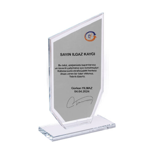 Şeffaf Kristal Plaket - OFİSOMİ-T (1)