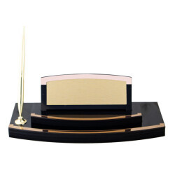 Siyah Ahşap Masa İsimliği - Tek Kalemli - 2