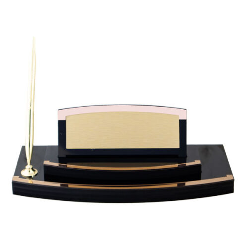 Siyah Ahşap Masa İsimliği - Tek Kalemli - OFİSOMİ-S (1)