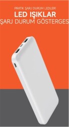 SnapMax SNP-3000 Beyaz 10.000 mah Powerbank 2x USB Çıkışlı 1 Type-C ve 1 Micro Girişli - 1