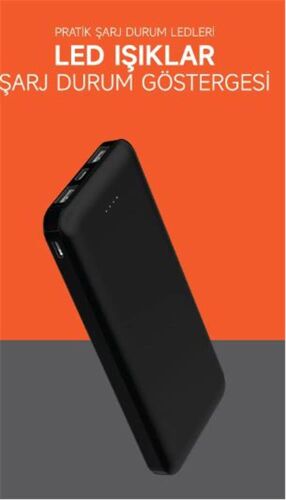 SnapMax SNP-3001 Siyah 10.000 mah Powerbank 2x USB Çıkışlı 1 Type-C ve 1 Micro Girişli - 1