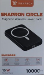 SnapMax SNP-3005 10.000 mah Kablosuz Hızlı Şarj Magsafe Powerbank LED Ekranlı Çoklu Girişli - 1