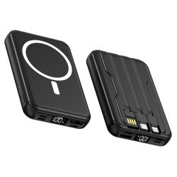 SnapMax SNP-3005 10.000 mah Kablosuz Hızlı Şarj Magsafe Powerbank LED Ekranlı Çoklu Girişli - 2