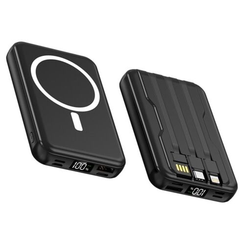 SnapMax SNP-3005 10.000 mah Kablosuz Hızlı Şarj Magsafe Powerbank LED Ekranlı Çoklu Girişli - SNAPRON (1)