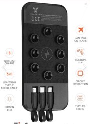 Snapron SNP-3003 10.000 Mah Vantuzlu Wireless Kablosuz ve 3in1 Kablolu Powerbank - 1