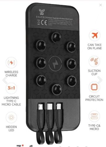 Snapron SNP-3003 10.000 Mah Vantuzlu Wireless Kablosuz ve 3in1 Kablolu Powerbank - SNAPRON