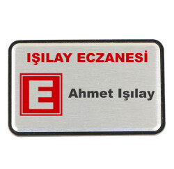 SPX Dikdörtgen Metal Yaka İsimliği (fırçalı gümüş) - 2