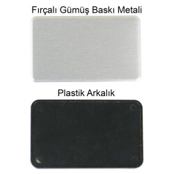 SPX Dikdörtgen Metal Yaka İsimliği (fırçalı gümüş) - 2