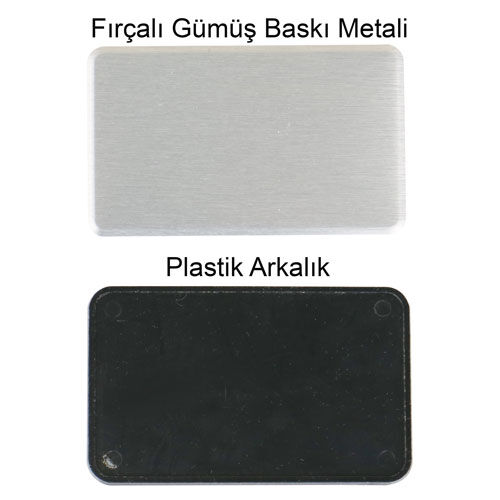SPX Dikdörtgen Metal Yaka İsimliği (fırçalı gümüş) - 2