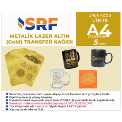 SRF Lazer Altın (Gold) Metalik Transfer Kağıdı (5 adet A4) - 1