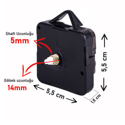 Standart Saat Mekanizması 5 mm Shaft Uzunluğu - 10