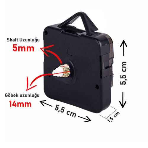 Standart Saat Mekanizması 5 mm Shaft Uzunluğu - 10