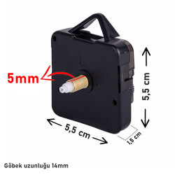 Standart Saat Mekanizması 5 mm Shaft Uzunluğu - 10