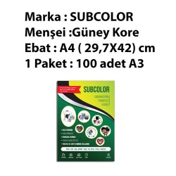 Subcolor Sublimasyon Sert Zemin Kağıdı A3 - 2