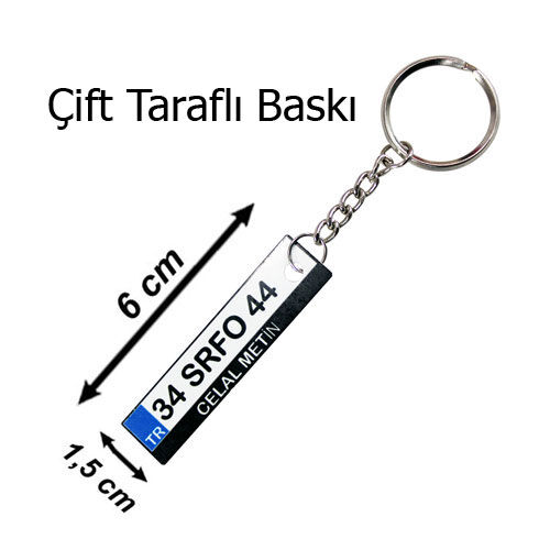 Sub.Dikdörtgen Metal Anahtarlık 6x1,5 cm - 2
