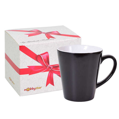 Süblimasyon 12oz Sihirli Konik Siyah Kupa - Kutulu - OFİSOMİ-T