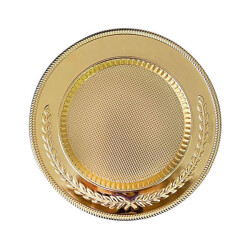 Sublimasyon 20 cm Altın Metal Tabak - Başak - 5
