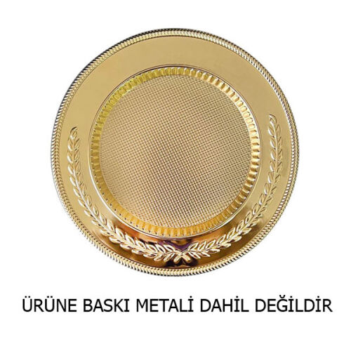 Sublimasyon 20 cm Altın Metal Tabak - Başak - 6