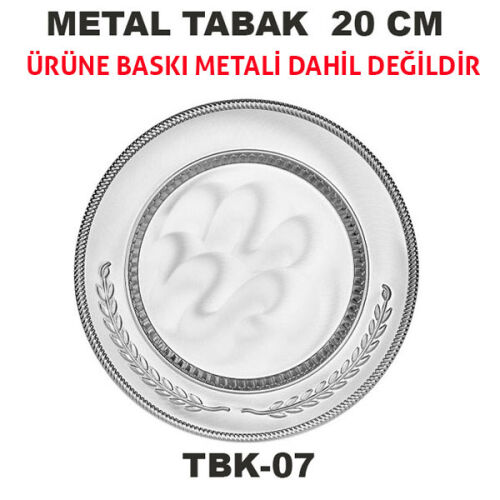 Sublimasyon 20 cm Gümüş Metal Tabak - Başak - OFİSOMİ-S