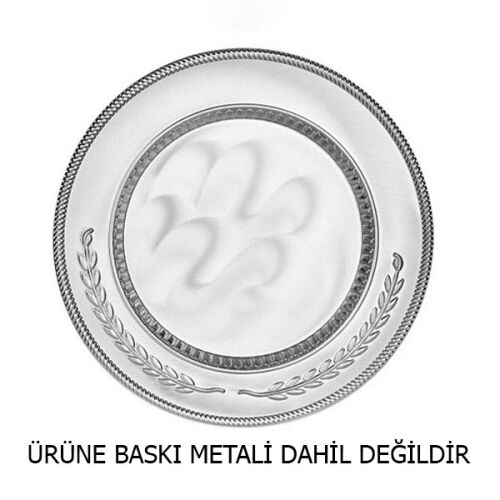 Sublimasyon 20 cm Gümüş Metal Tabak - Başak - 5