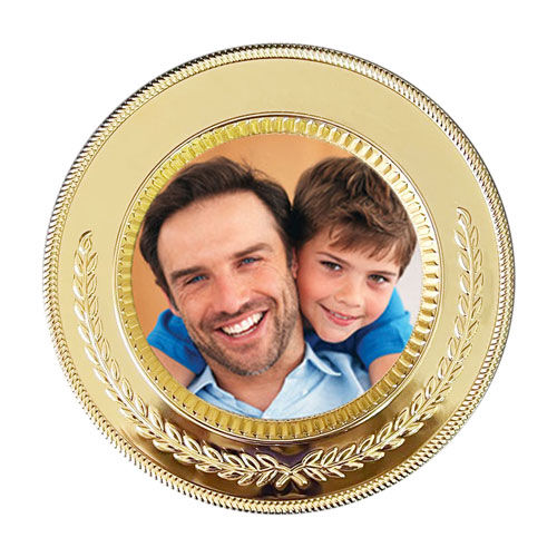 Sublimasyon 25 cm Altın Metal Tabak - Başak - OFİSOMİ-S (1)