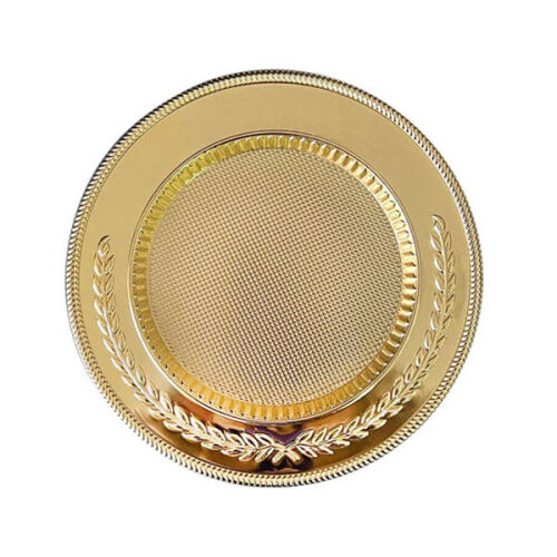 Sublimasyon 25 cm Altın Metal Tabak - Başak - 4